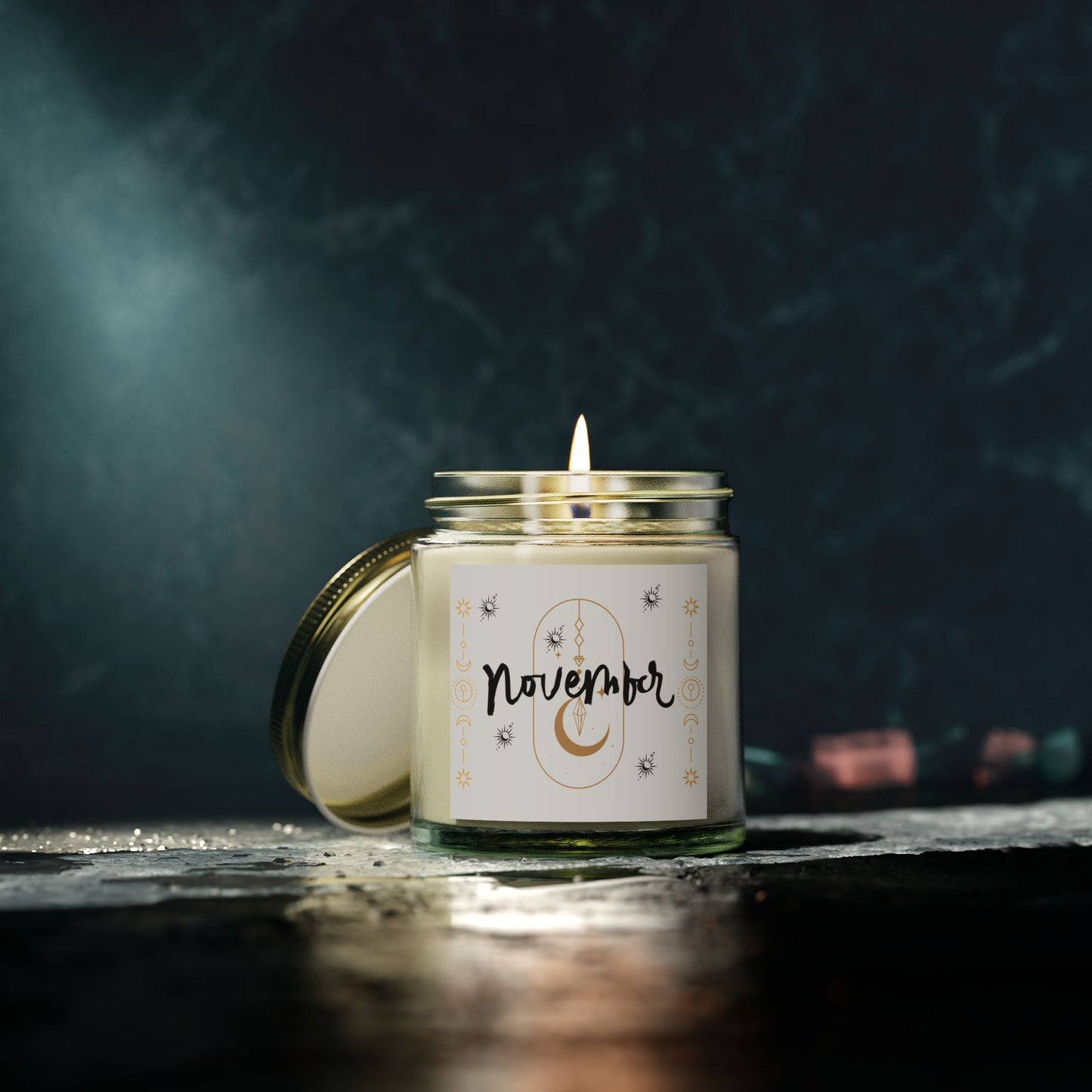Celestial Candle, November, Scented Candles, Coconut Apricot Wax (4oz, 9oz)