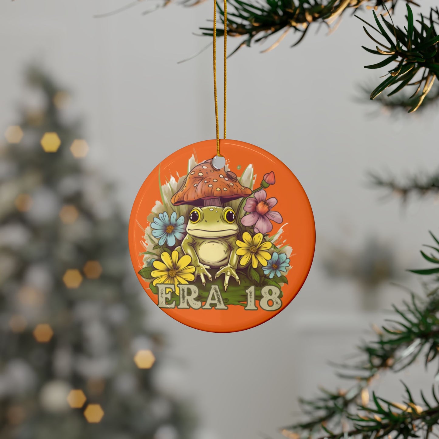 Era 18 Ornament, Chapter 18 Ornament, Frog-Themed Ceramic Ornaments, Fun Holiday Decor, Gift for Nature Lovers, 2-Sided Print