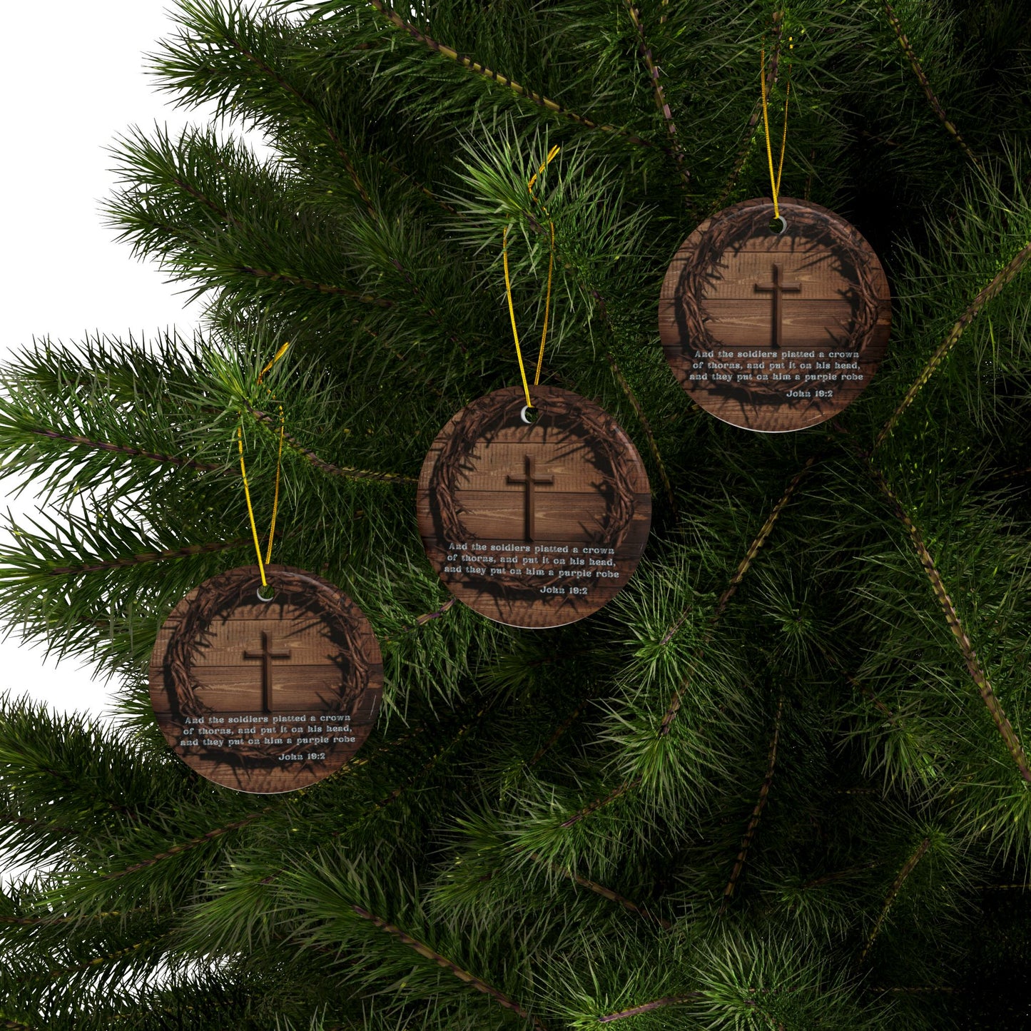 Faith-Inspired Ceramic Ornaments - Double-Sided Print (1-10 pcs)