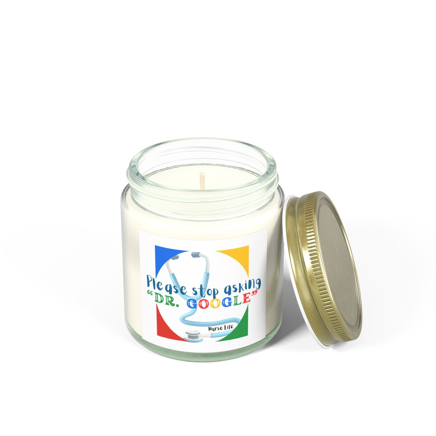 Scented Candles, Coconut Apricot Wax (4oz, 9oz), Dr. Google, Nurse merch, nurse gift