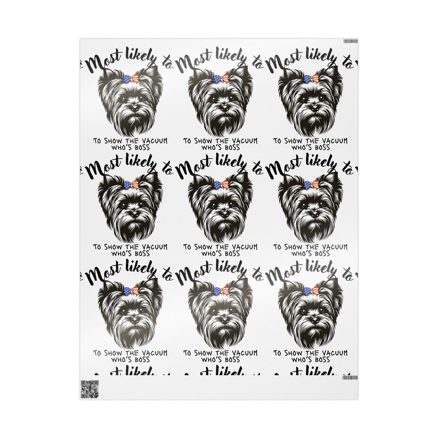 Yorkshire Terrier Wrapping Paper, Dog Lover Gift Wrap, Cute Pet Themed Gift Wrap, Funny Dog Wrap, Holiday and Birthday Wrapping