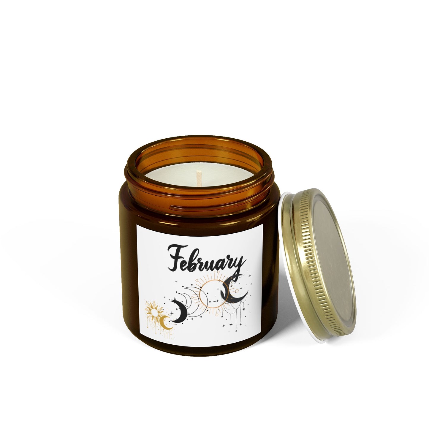 February Candle, Celestial Candle, February Birthday Gift, Birthday, Scented Candles, Coconut Apricot Wax (4oz, 9oz)