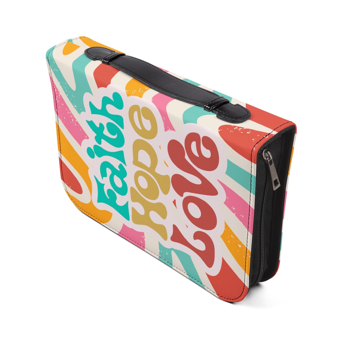 Bible Cover, Faith Hope Love, God's word, Retro pastel bible cover