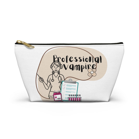 Nurse Merch, Vampire Themed Accessory Pouch, Gothic Makeup Bag, Medical Nurse Cosmetic Case, Fun Halloween Gift, Professional Vampire Merchandise, nurse cosmetic bag, phlebotomist gift