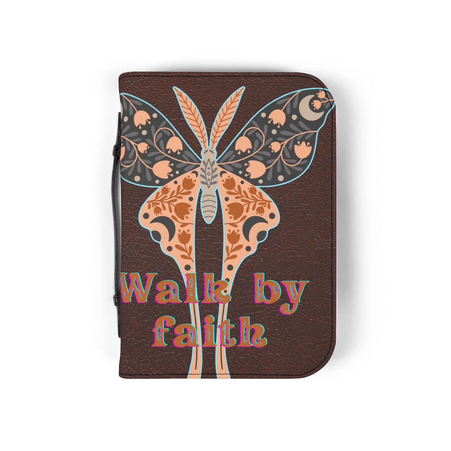 Bible Cover, Walk by Faith Bible Cover | Inspirational Faith Gifts, Christian Journal Cover, Motivational Book Cover, Religious Accessory, Bible Case