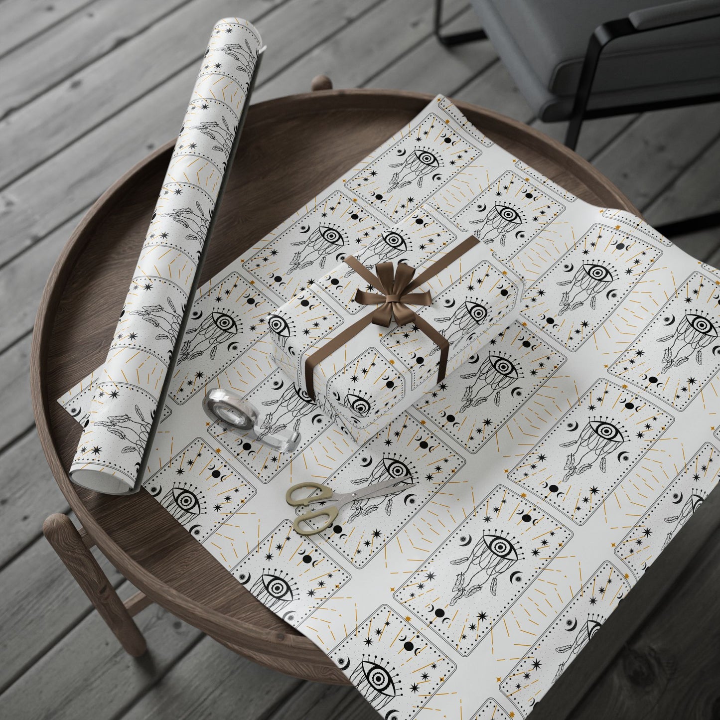 Celestial Themed Wrapping Paper, Gift Wrap for Holidays, Birthday, Baby Showers, Unique Gift Presentation, Starry Design