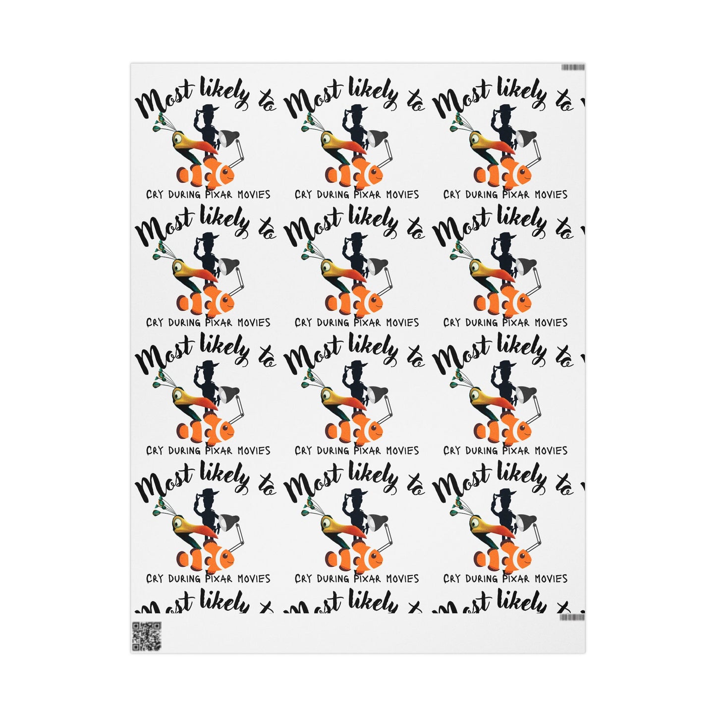 Most Likely To Wrapping Papers, Pixar Inspired Wrapping Paper, Cute Wrapping Paper