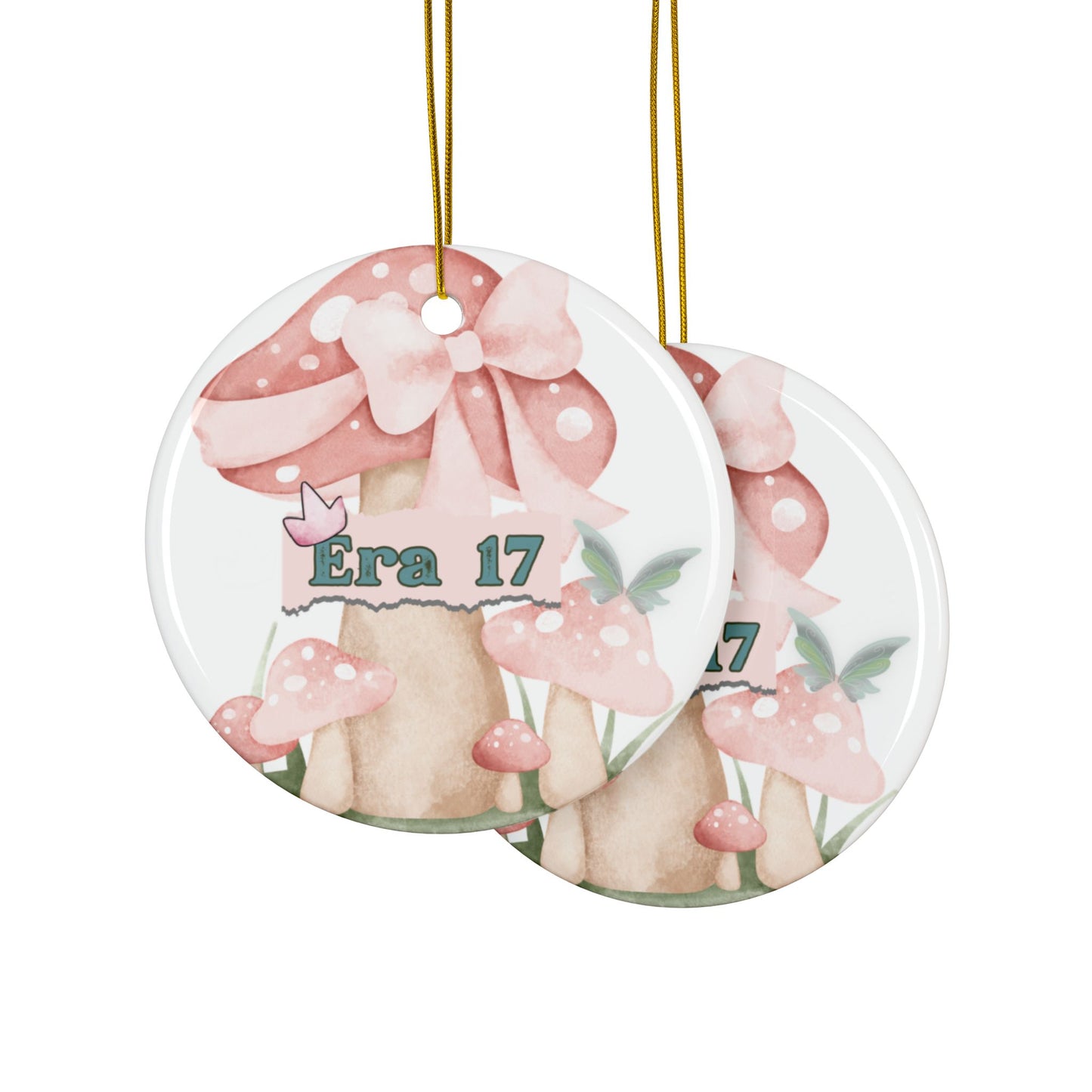 Era 17 Ornament, Chapter 17 Ornament, Whimsical Mushroom Ceramic Ornaments, Seasonal Decor, Unique Gift, Holiday Decor, Personalized Keepsakes