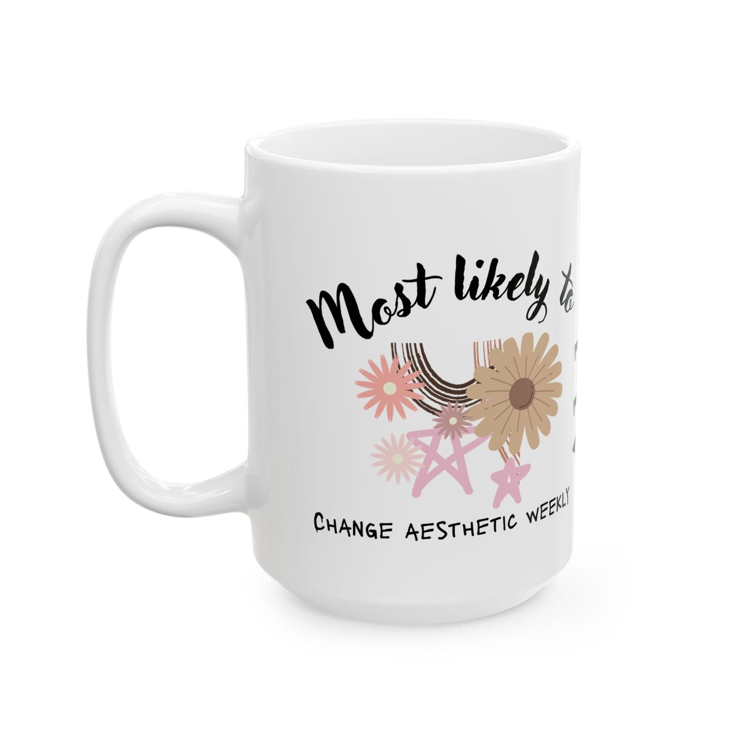 Personalized Floral Ceramic Mug, Custom Gift for Abby, Coffee Lover's Daily Motivator, Inspirational Drinkware, Unique Birthday Present