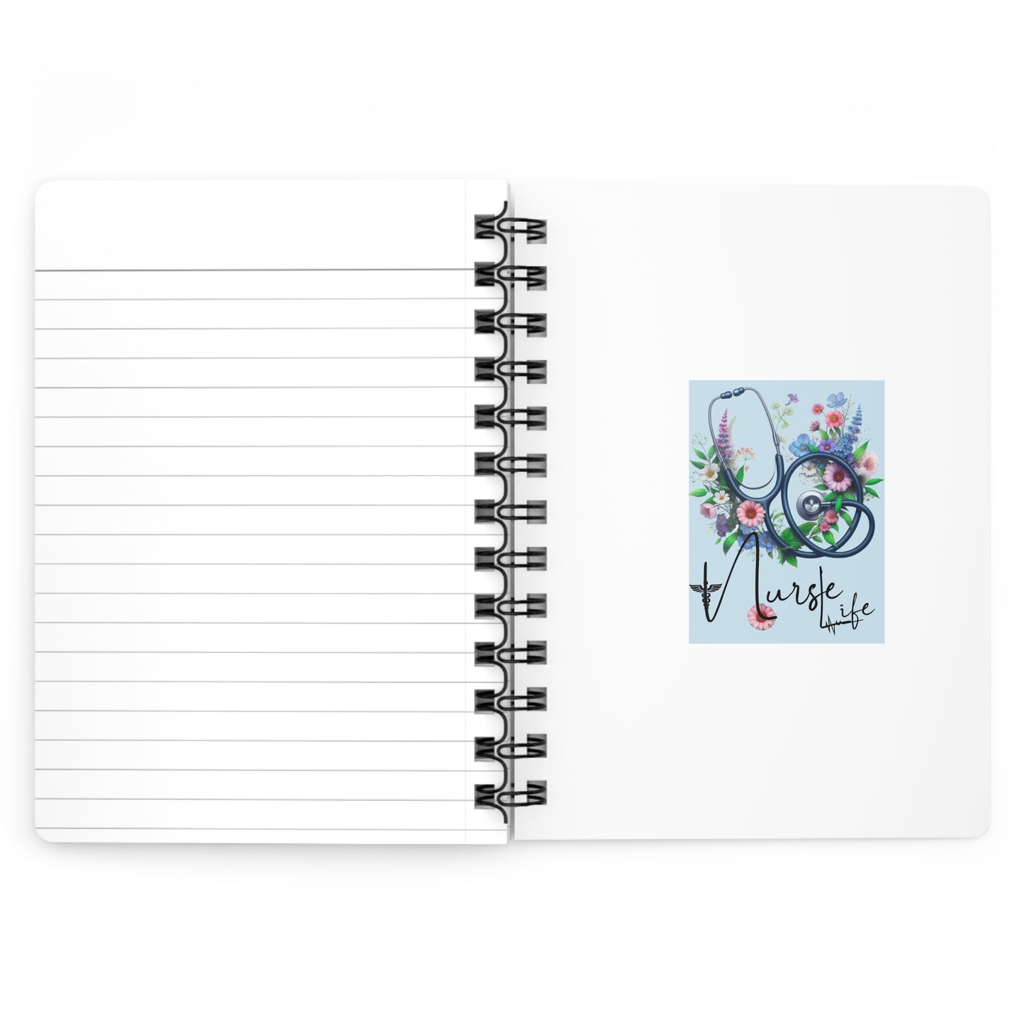 Nurse Life Floral Spiral Bound Journal