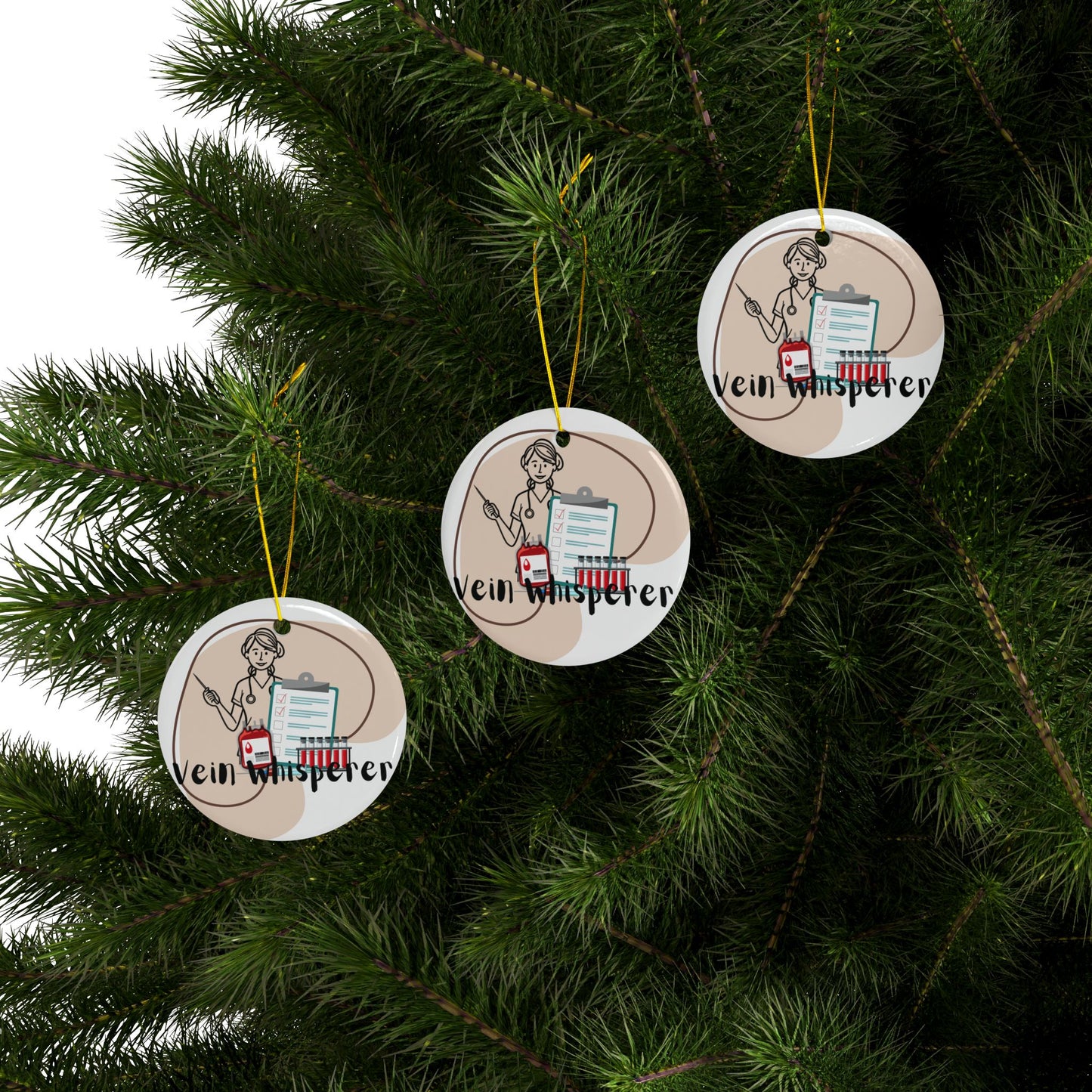 Phlebotomist Gift I Phlebotomist ornament I Vein Whisperer Ceramic Ornaments | Nurse Gift | Medical Decor | Holiday Decoration | Gift for Healthcare Workers