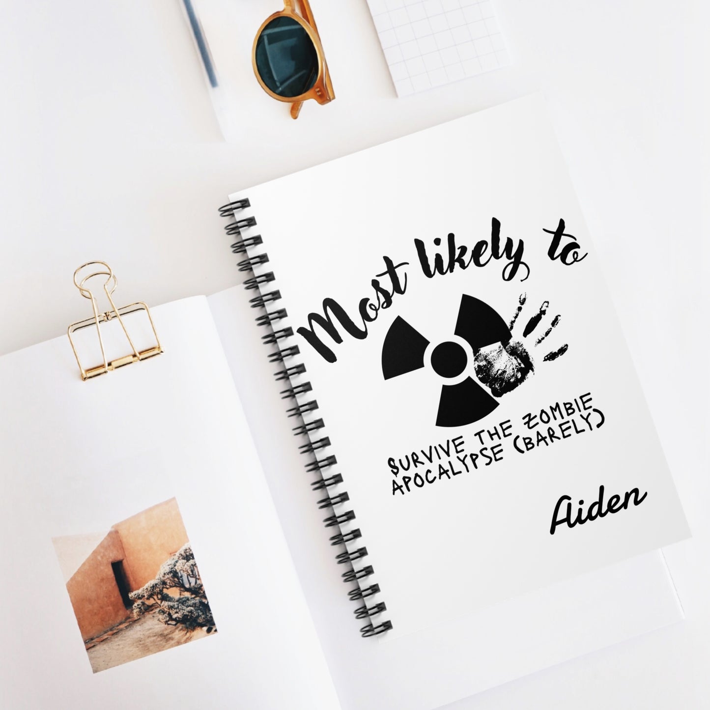 ADD PERSONAL NAME IN CART.  Zombie Apocalypse Spiral Notebook - Personalized, Fun Gift for Students, Journal, Back to School Supplies, Unique Birthday Present