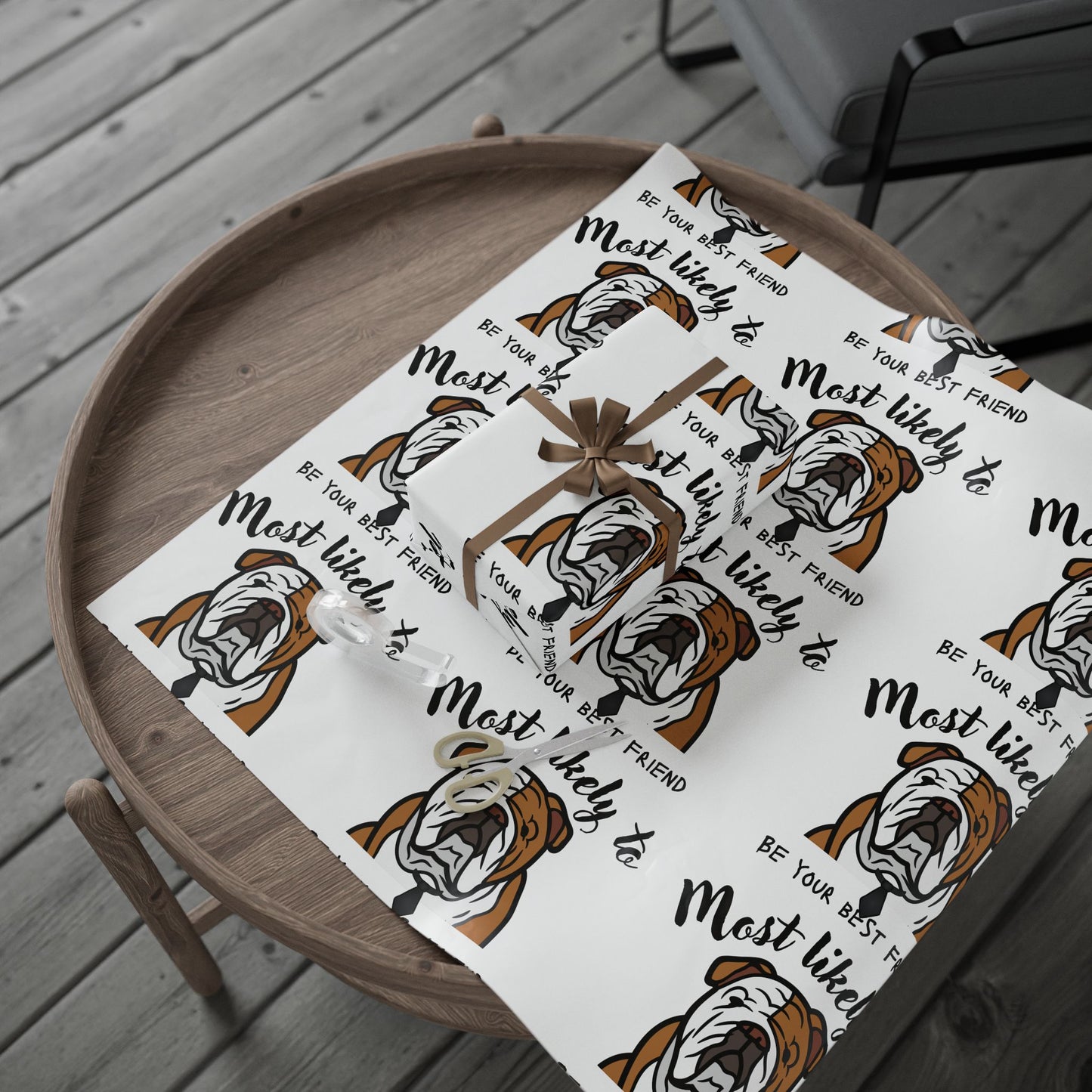 Bulldog Wrapping Paper, Fun Gift Wrap for Dog Lovers, Pet Lover Wrapping Paper, Unique Birthday Wrap, Holiday Packaging, Pet-Themed Gift Wrap, Customizable Gift Paper
