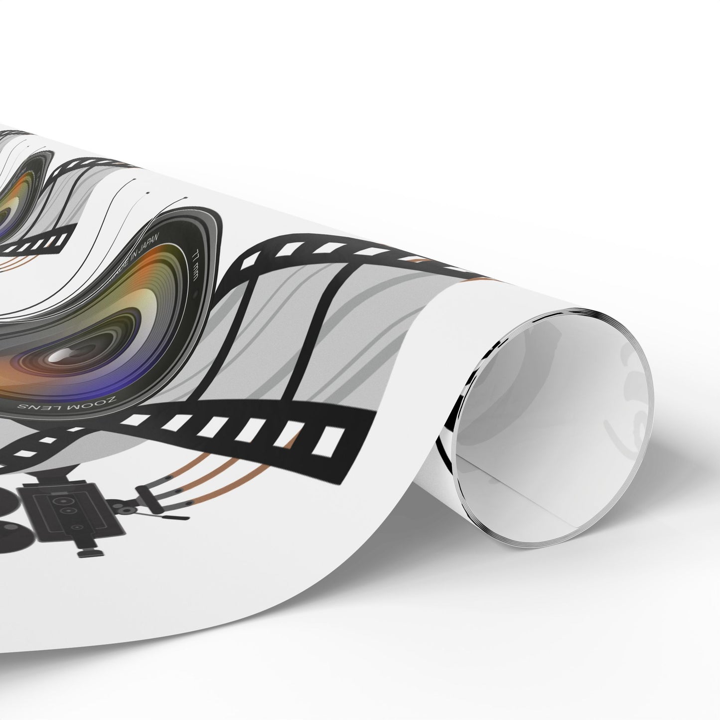 Film-Themed Wrapping Paper for Movie Lovers, Gift Wrap for Birthdays, Holidays, and Celebrations, Unique Present Packaging, Party Supplies