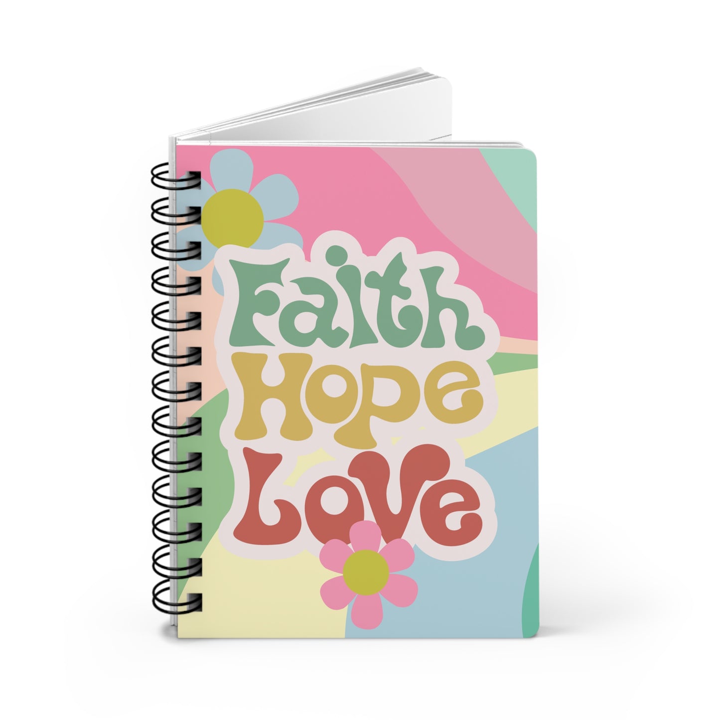Colorful Spiral Bound Journal: Faith, Hope, Love
