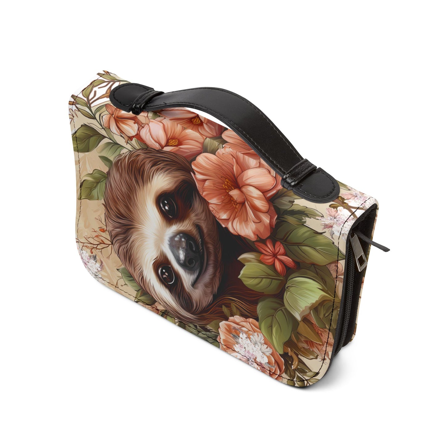 Sloth Bible Cover, Floral Sloth Bible Cover, Sloth and Blooms Bible Cover,