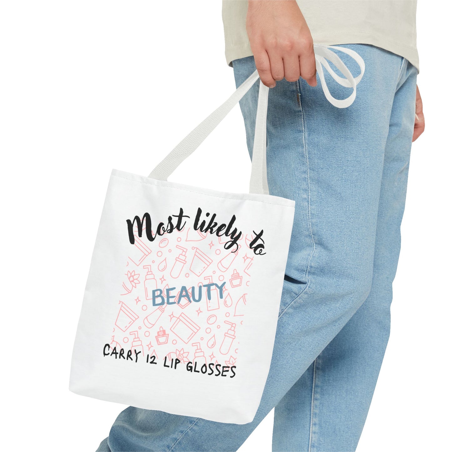 Beauty Lip Gloss Tote Bag - Perfect Gift for Makeup Lovers, Fashion Accessory, Daily Use Tote, Funny Gift, Stylish Organizer