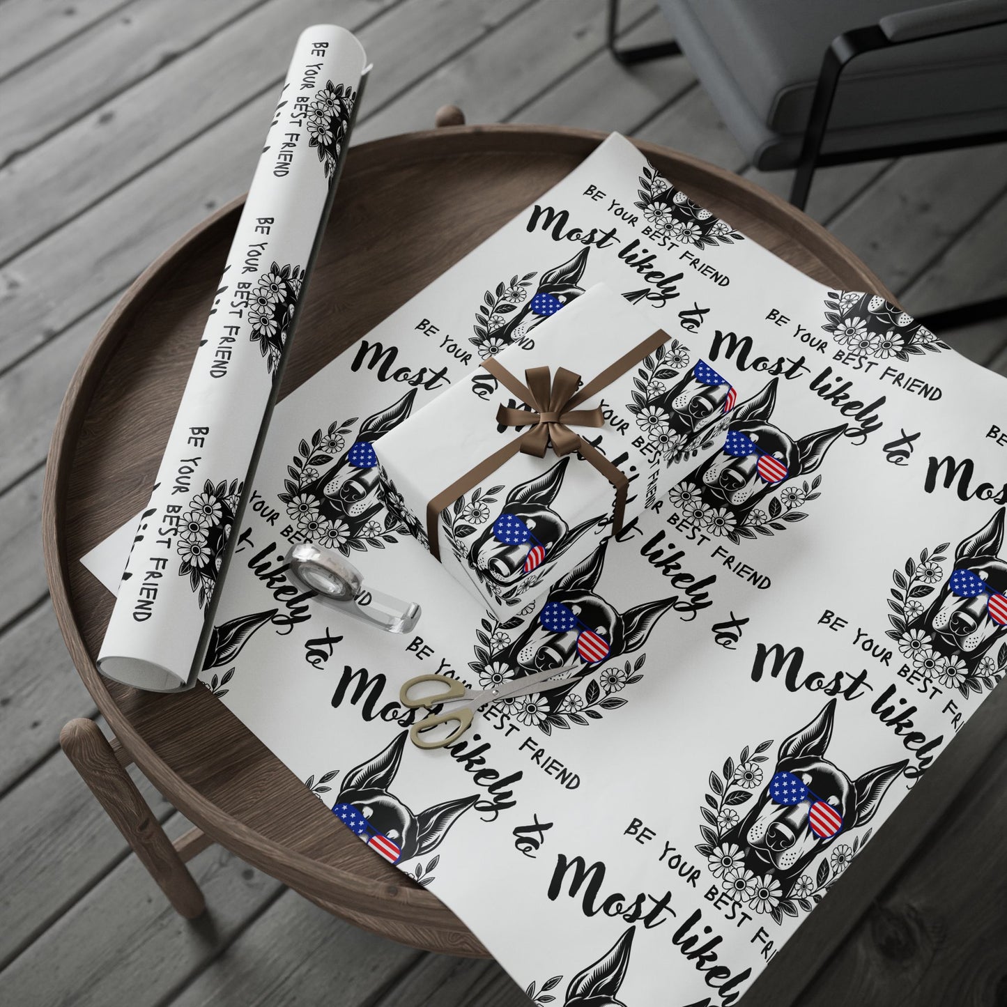 Most Likely to Be Your Best Friend, Animal Lover Gift Wrap, Customizable Wrapping Paper for Gifts, Unique Gift Wrap for Birthdays, Holidays, and Celebrations, Fun and Festive Designs