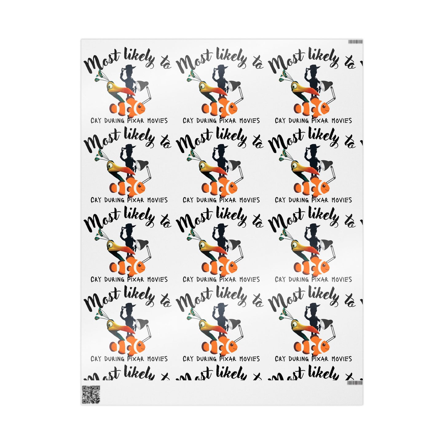Most Likely To Wrapping Papers, Pixar Inspired Wrapping Paper, Cute Wrapping Paper