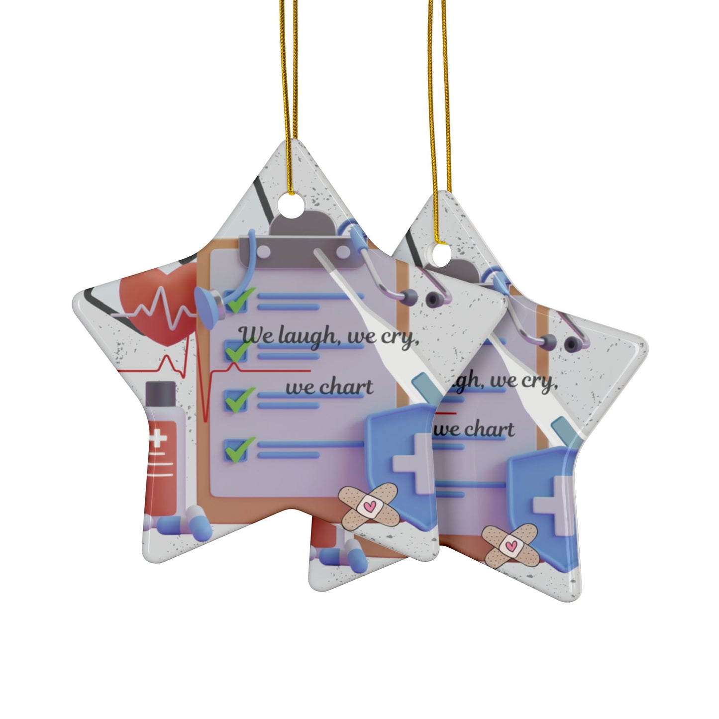 Unique Nurse gift, One-of-kind design ornament, unique ornament, Ceramic Ornaments, 2-Side Print, (1pc, 3pcs, 5pcs, 10pcs)