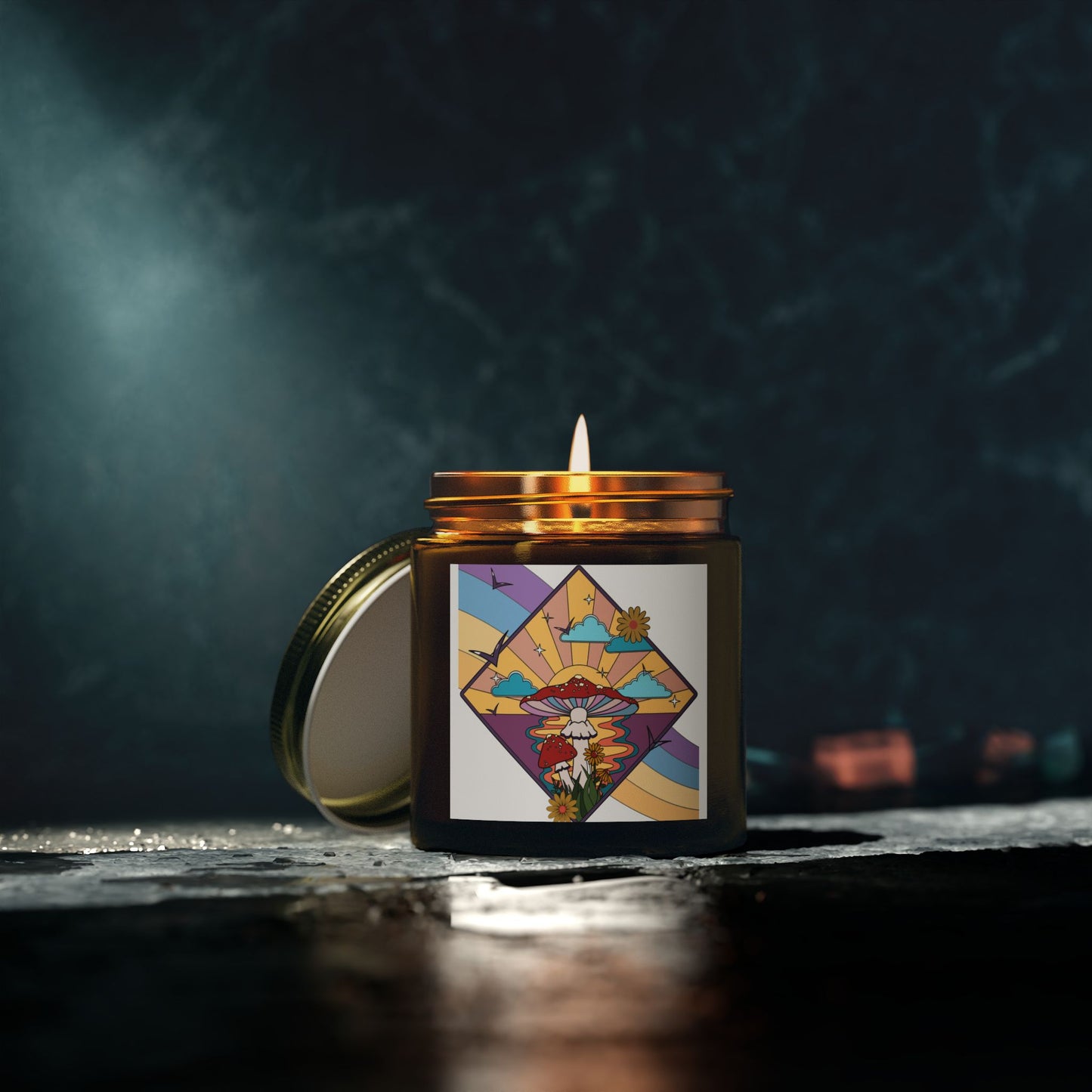 Boho Candle, Mushroom, Boho Style, Bohemian Scented Candle - Coconut Apricot Wax, Aromatherapy Gift, Home Decor, Relaxation, Birthday, Housewarming
