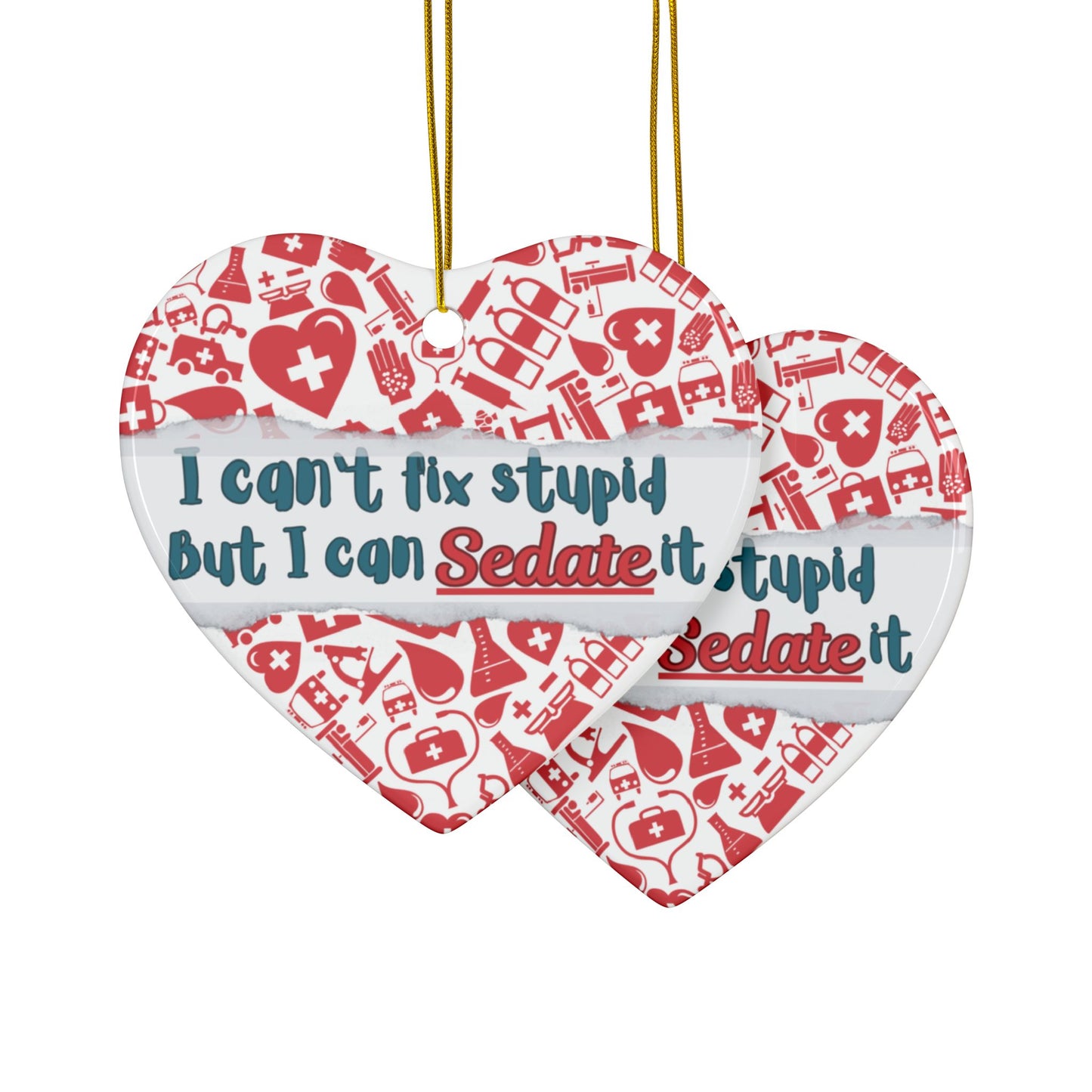 Nurse Gift, Nurse, Heart-Shaped Ceramic Ornaments, Funny Nurse Gifts, Holiday Decorations, Medical Humor, Unique Keepsakes, Christmas Tree Ornaments