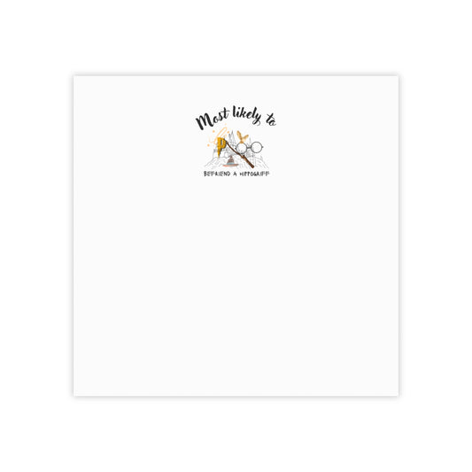 Wizard Note Pad, Hippogriff Note Pad, Funny Note Pads for Creative Minds | Most Likely to Befriend a Hippogriff | Office Supplies, Gifts for Writers, School Note Taking