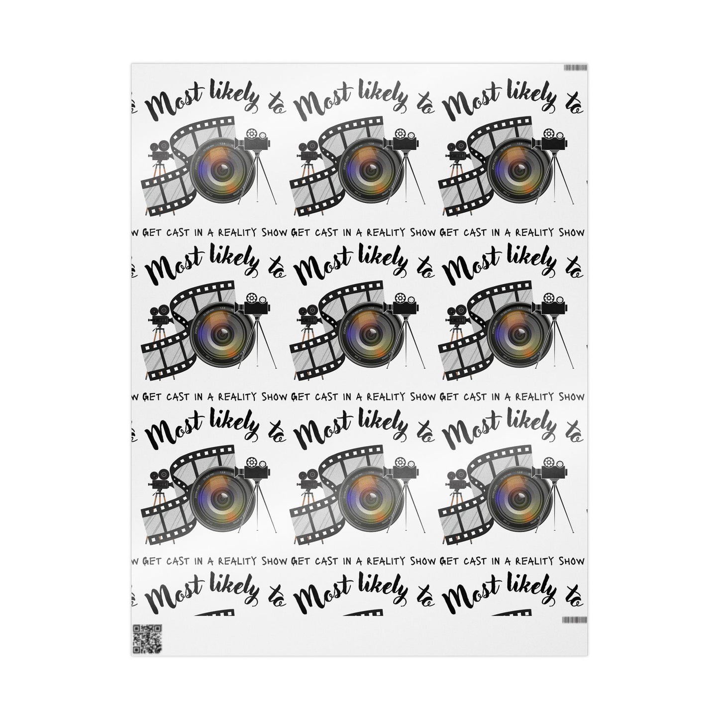 Film-Themed Wrapping Paper for Movie Lovers, Gift Wrap for Birthdays, Holidays, and Celebrations, Unique Present Packaging, Party Supplies