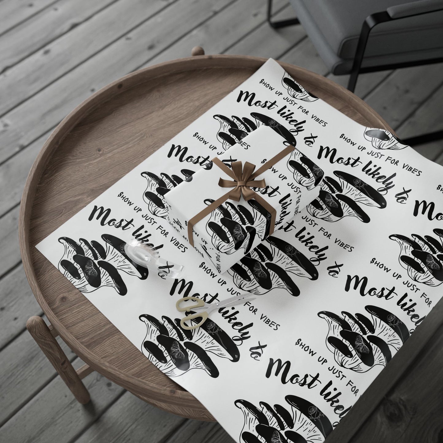 Mushroom-Themed Wrapping Paper for Eco-Friendly Gifts, Mushroom Paper, Unique Gift Wrap for Special Occasions, Holidays, Birthdays, Celebrate Nature