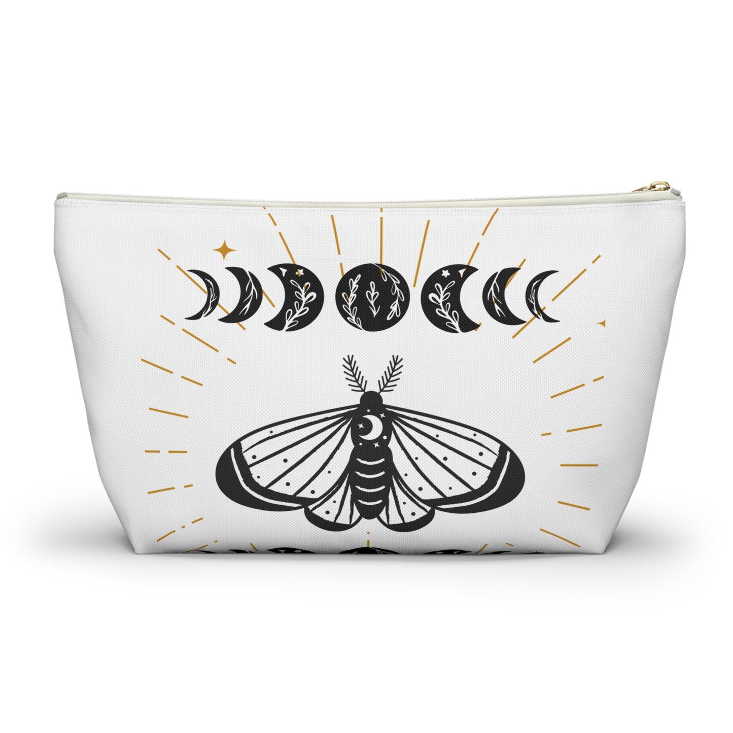 Mystical Moon Phases Pouch, Boho Accessory Bag, Witchy Travel Organizer, Cosmetic Case, Gift for Astrology Lovers