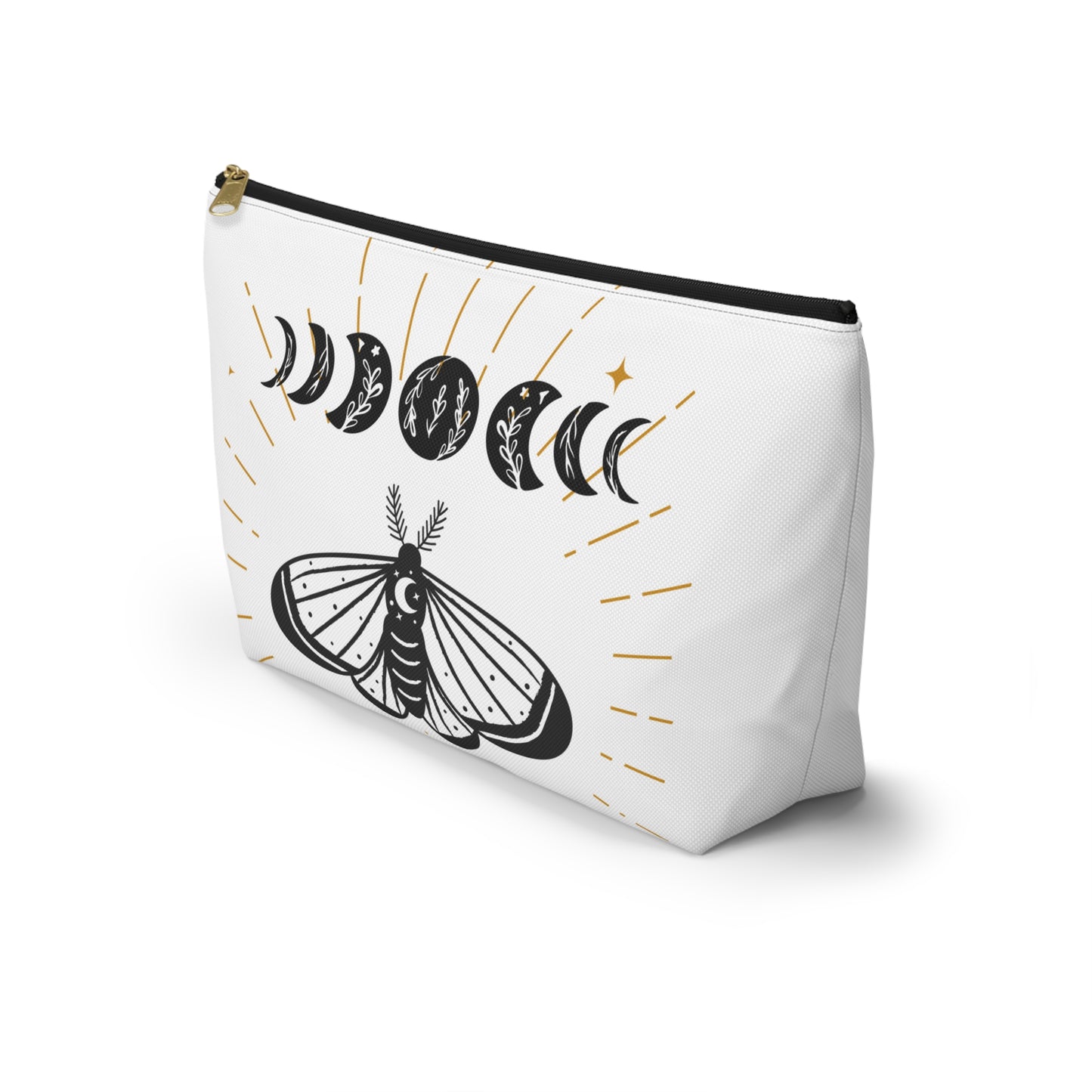 Mystical Moon Phases Pouch, Boho Accessory Bag, Witchy Travel Organizer, Cosmetic Case, Gift for Astrology Lovers