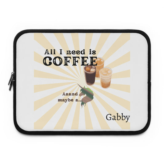 Laptop Sleeve, coffee lover, unicorn, fun, whimsical