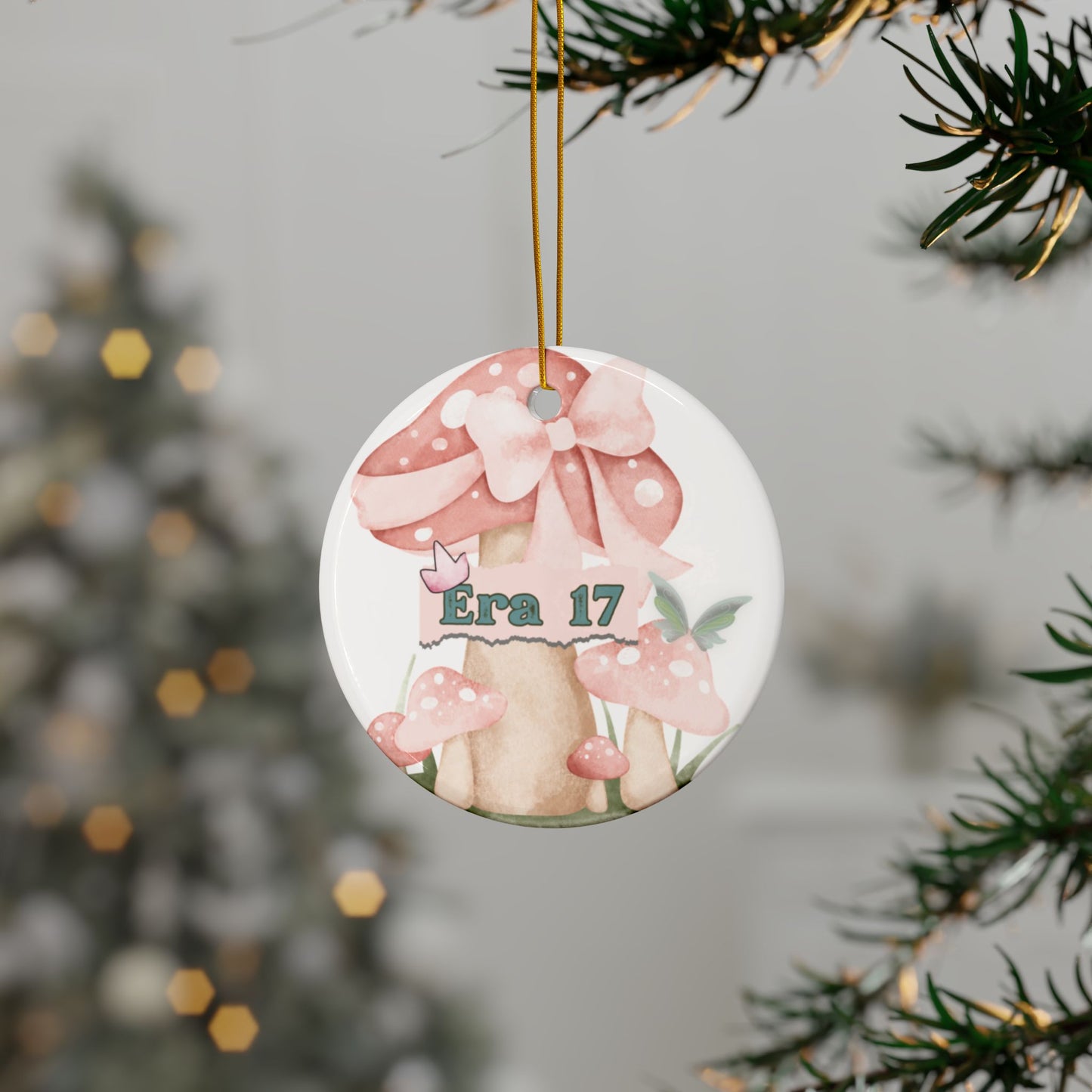 Era 17 Ornament, Chapter 17 Ornament, Whimsical Mushroom Ceramic Ornaments, Seasonal Decor, Unique Gift, Holiday Decor, Personalized Keepsakes
