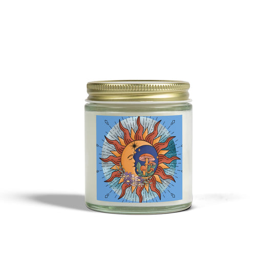 Celestial merch, Celestial Candle, Sunshine Scented Candles - Vibrant Coconut Apricot Wax, Relaxation, Gift, Home Decor, Yoga, Meditation