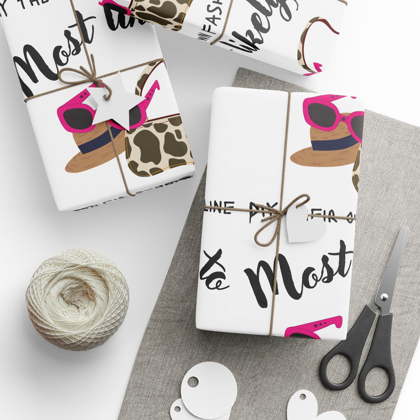 Most Likely To  Wrapping Paper, Gift Wrap for Birthdays, Holidays, Celebrations, Cute Fashion Design, Unique Gift Packaging