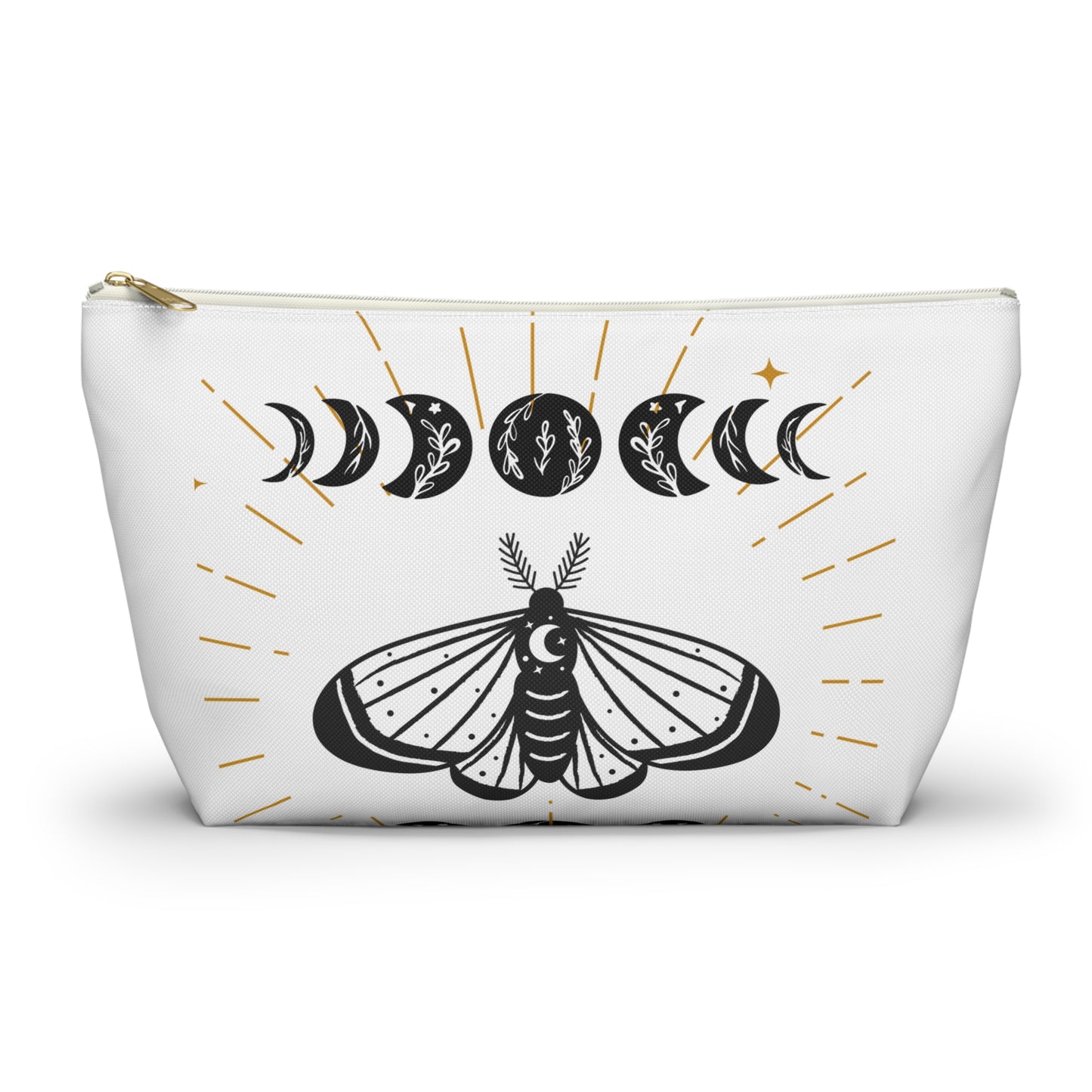 Mystical Moon Phases Pouch, Boho Accessory Bag, Witchy Travel Organizer, Cosmetic Case, Gift for Astrology Lovers