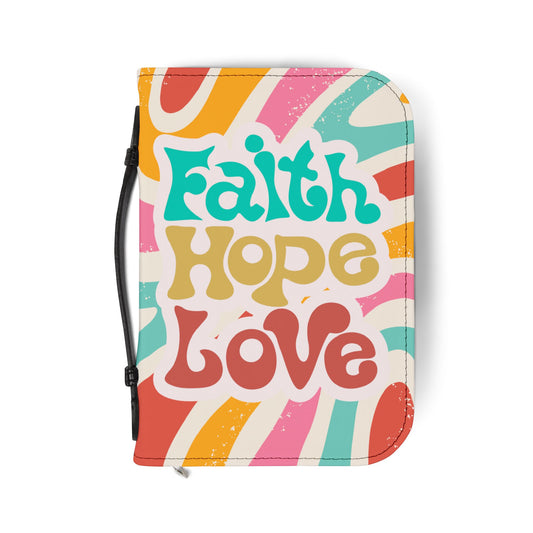 Bible Cover, Faith Hope Love, God's word, Retro pastel bible cover