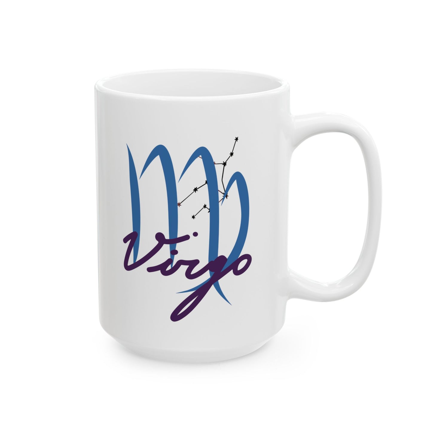 Virgo Zodiac Coffee Cup, Inspirational 'Rise & Shine' Ceramic Coffee Mug (11oz/15oz)