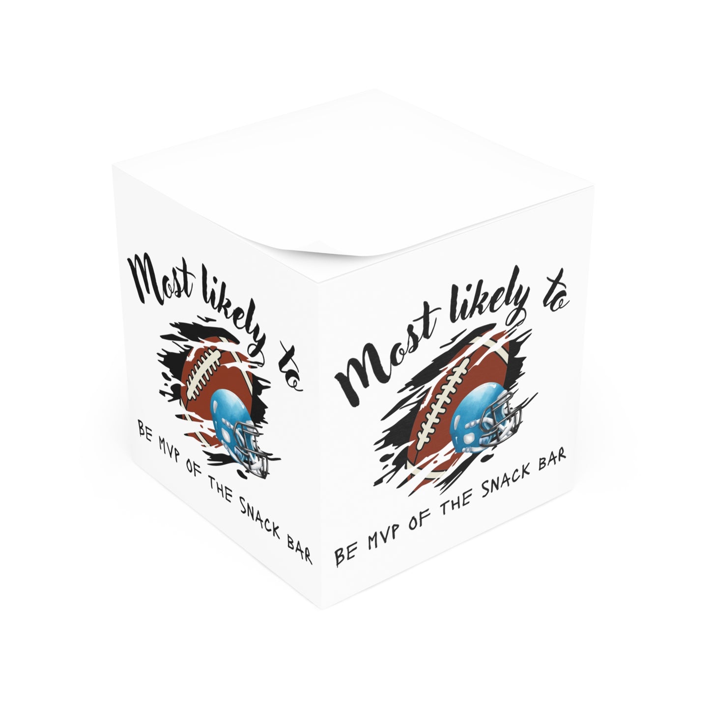 MVP Note Cube, Game Day Note, Birthday Gift For Him, Football Note Cube, Blue Helmet, Note Cube