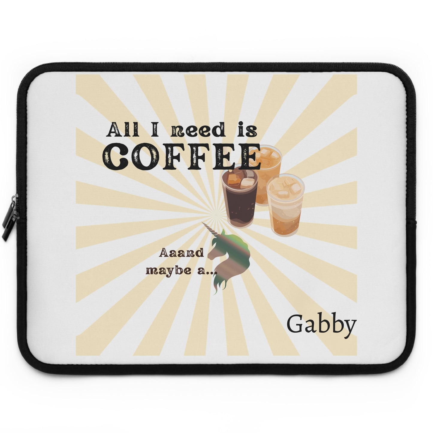 Laptop Sleeve, coffee lover, unicorn, fun, whimsical