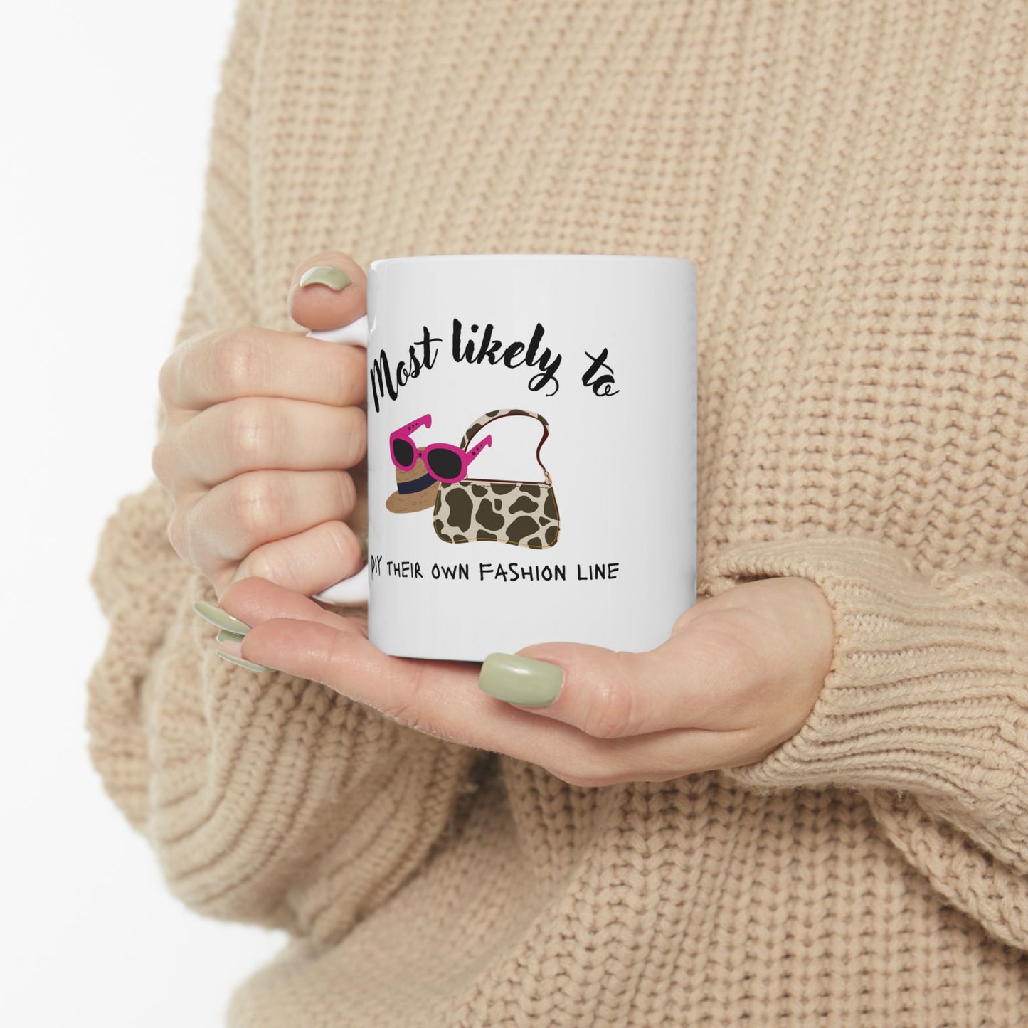 Trendy Fashionista Ceramic Mug, Personalized Coffee Cup, Unique Gift for Her, Celebrate Style, Fashion Lover's Mug, Gifts for Friends