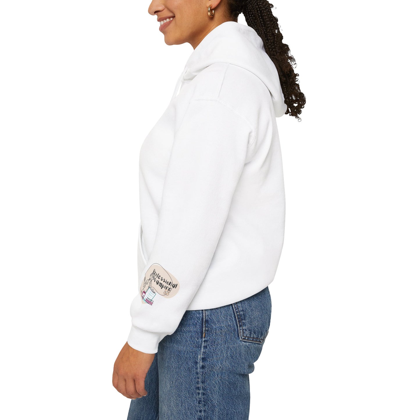 Hoodie — “Professional Vampire” Cozy Graphic Hoodie (Cute Goth, Halloween Gift)