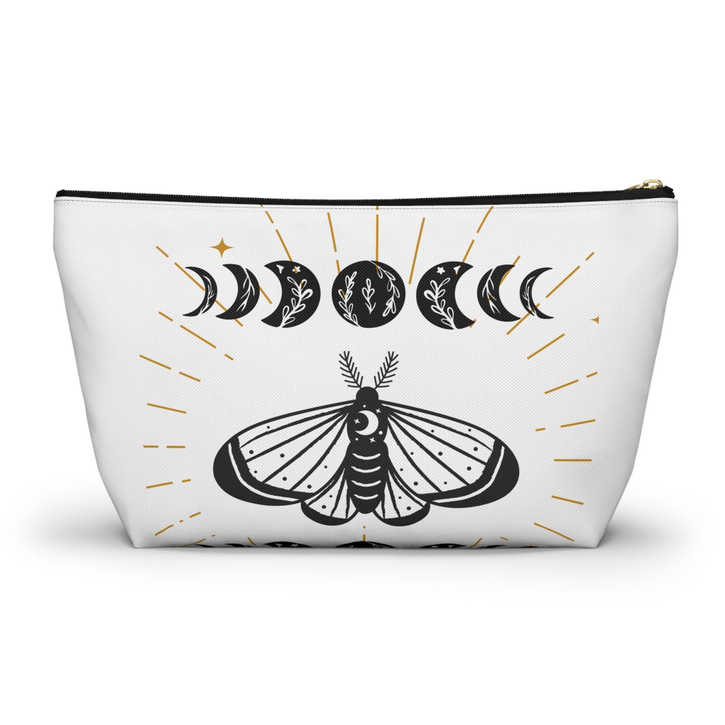 Mystical Moon Phases Pouch, Boho Accessory Bag, Witchy Travel Organizer, Cosmetic Case, Gift for Astrology Lovers