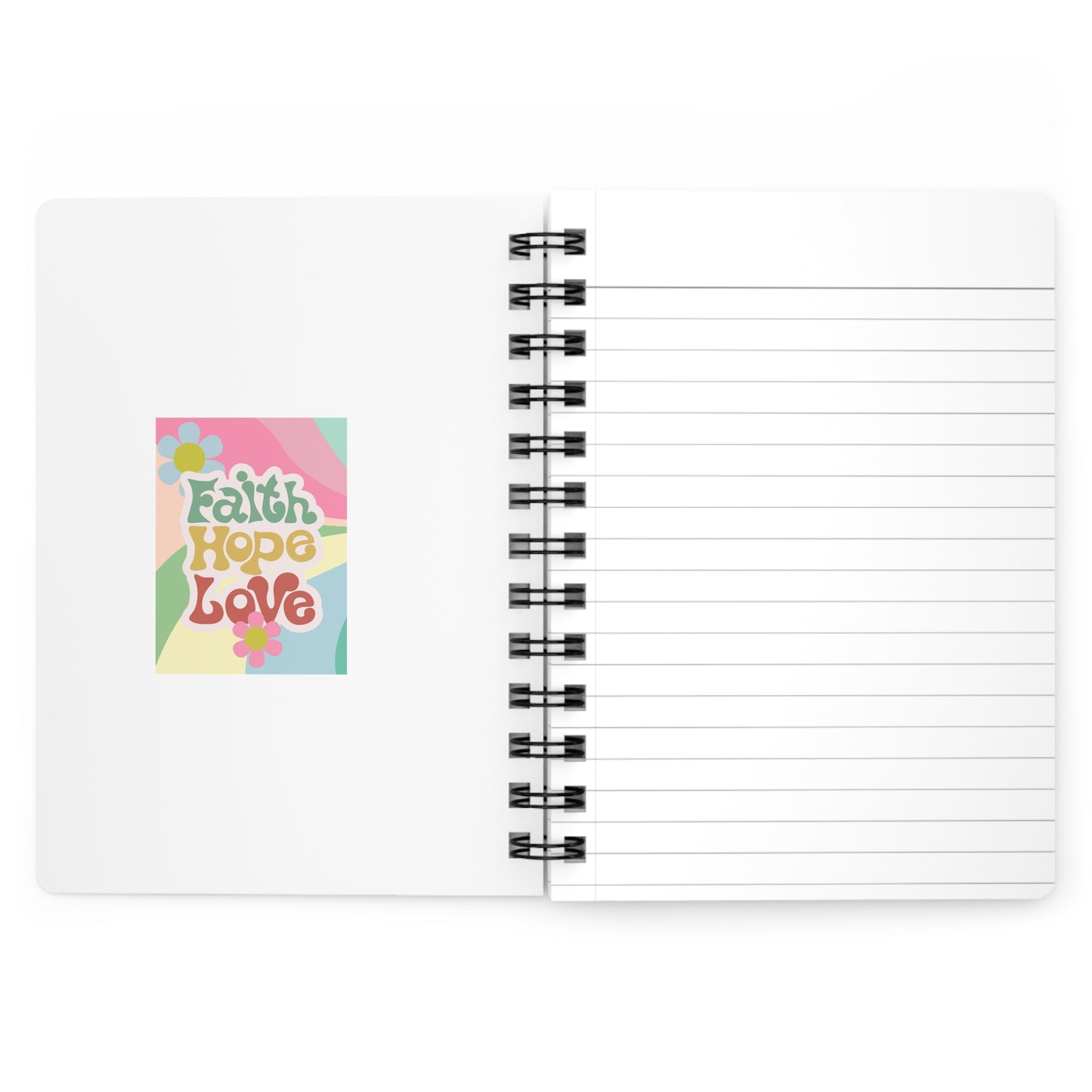 Colorful Spiral Bound Journal: Faith, Hope, Love