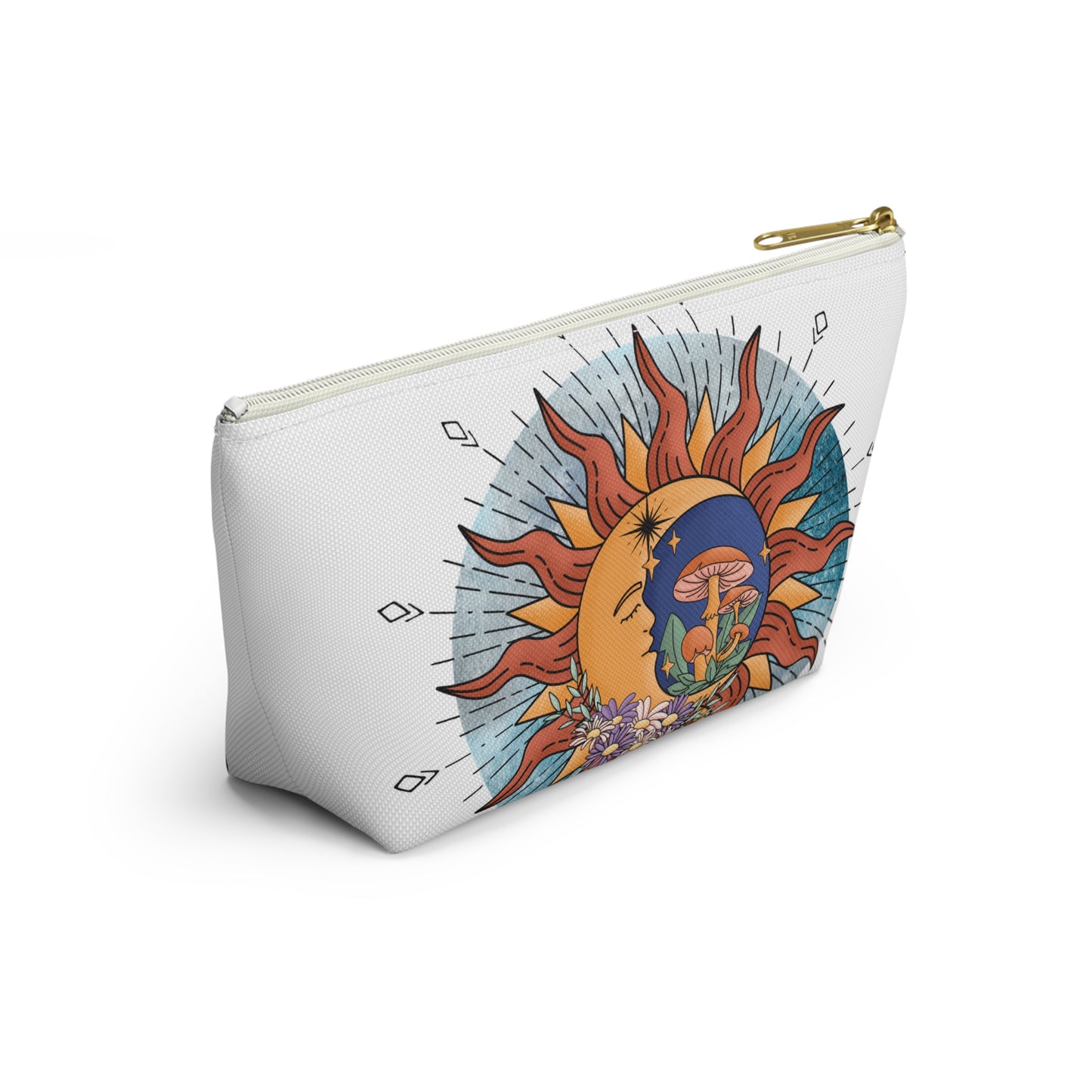 Sun and Moon Accessory Pouch | Boho Makeup Bag for Travel, Gift for Her, Cosmic Storage, Summer Festival Pouch