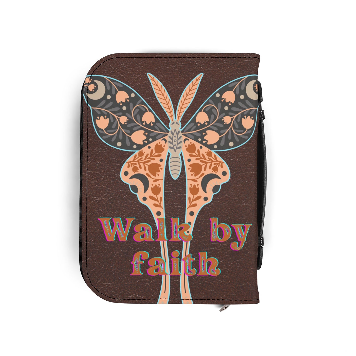 Bible Cover, Walk by Faith Bible Cover | Inspirational Faith Gifts, Christian Journal Cover, Motivational Book Cover, Religious Accessory, Bible Case
