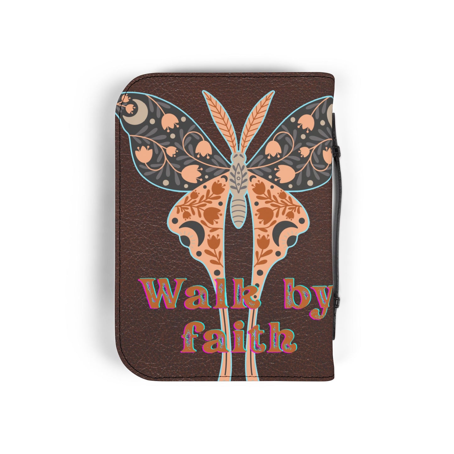Bible Cover, Walk by Faith Bible Cover | Inspirational Faith Gifts, Christian Journal Cover, Motivational Book Cover, Religious Accessory, Bible Case