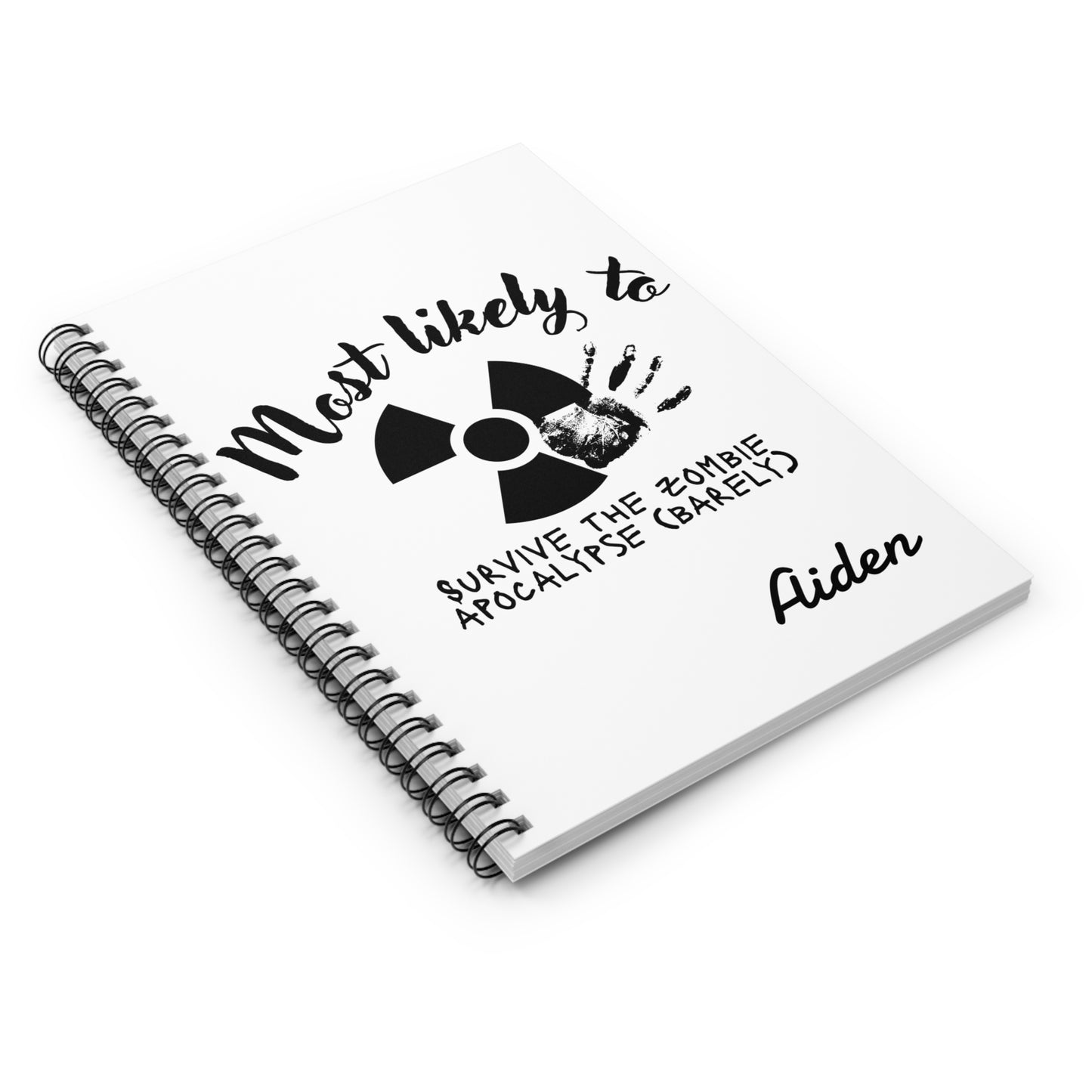 ADD PERSONAL NAME IN CART.  Zombie Apocalypse Spiral Notebook - Personalized, Fun Gift for Students, Journal, Back to School Supplies, Unique Birthday Present