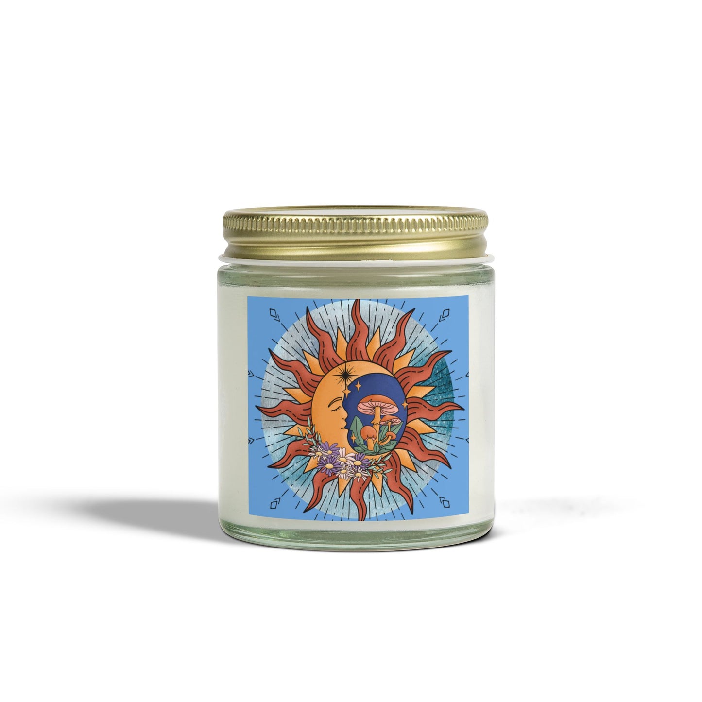 Celestial merch, Celestial Candle, Sunshine Scented Candles - Vibrant Coconut Apricot Wax, Relaxation, Gift, Home Decor, Yoga, Meditation