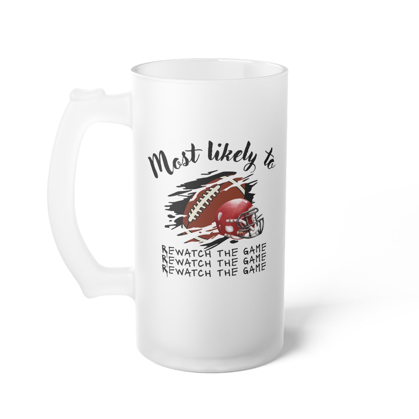 Personalized Frosted Glass Beer Mug - Perfect for Game Day Celebrations, Beer Mug, Sports Beer Mug